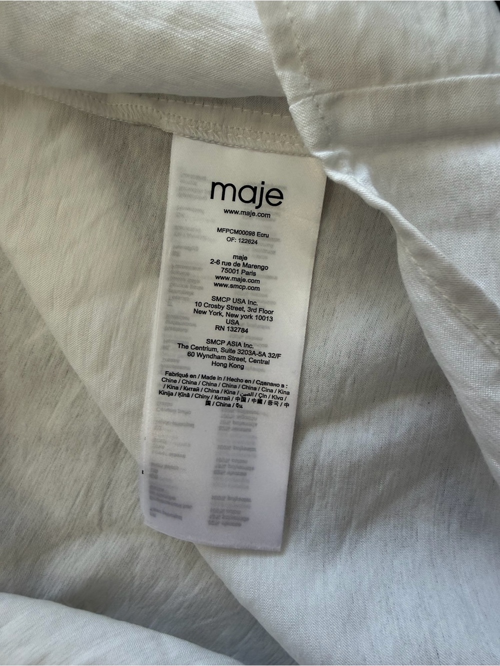Maje White Ruffle-Trim Button Blouse - Picture 4 of 4